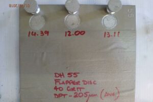 Figure 9- DH 55 pull off test #40 flapper disc grinder